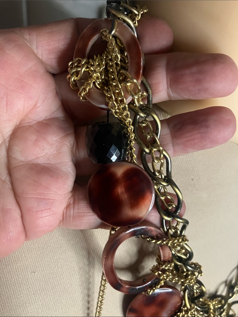 Must Love Chains Handmade Upcycled Chunky Statement Necklace - Picture 8 of 9